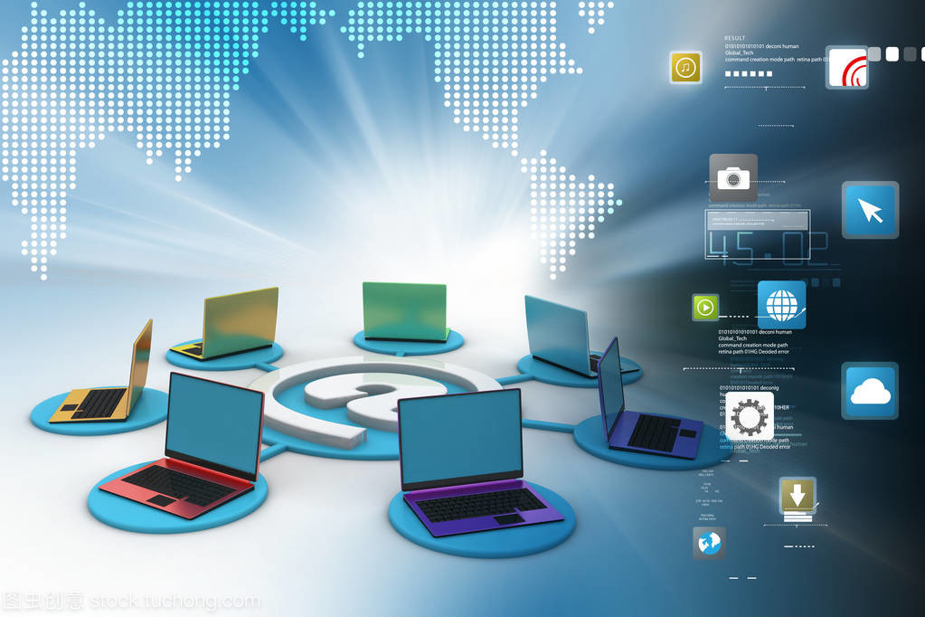 電子郵件符號(hào)與3D筆記本電腦插圖 電子與網(wǎng)絡(luò)科技的視覺(jué)敘事